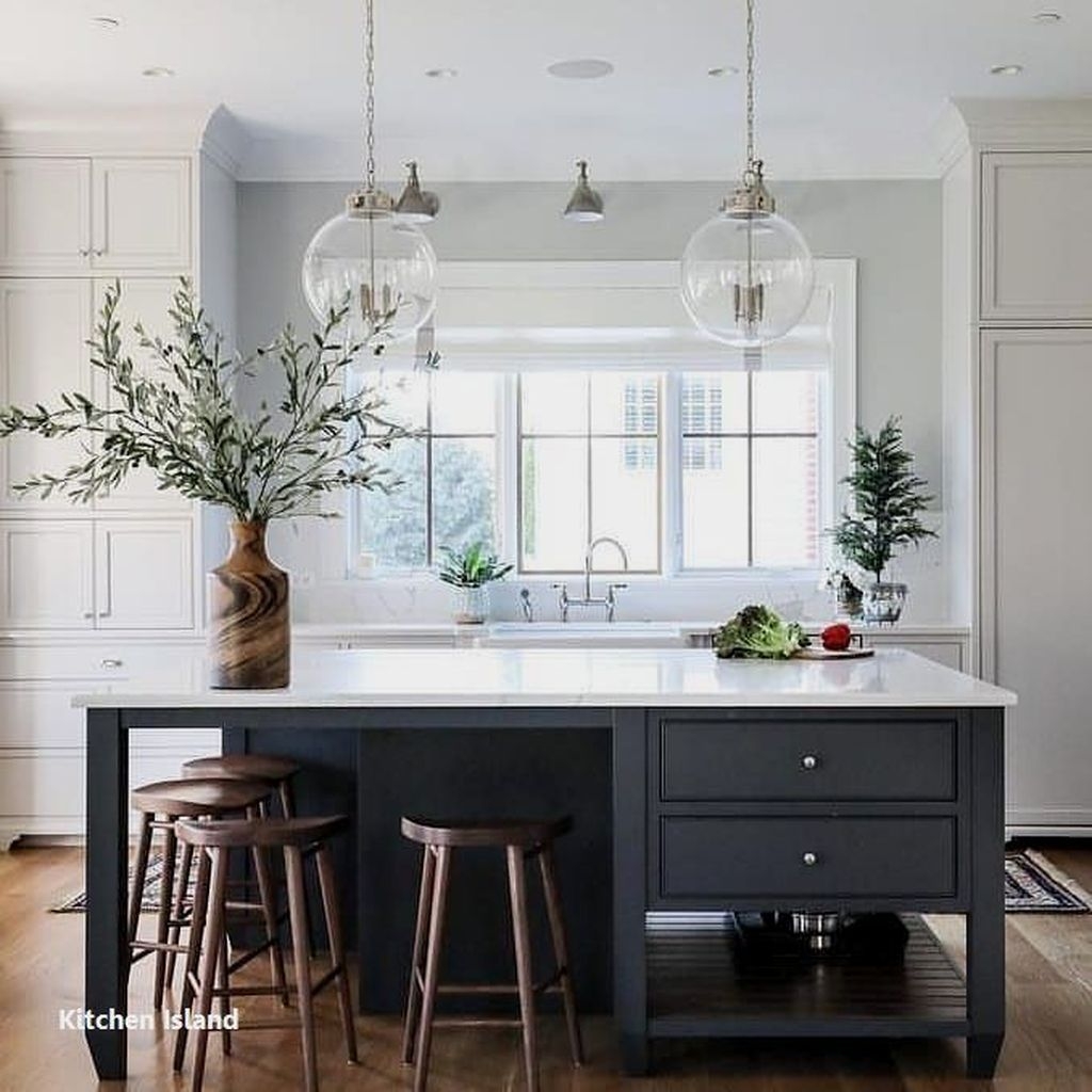 50 Kitchen Island Design Ideas with Marble Countertops - SWEETYHOMEE