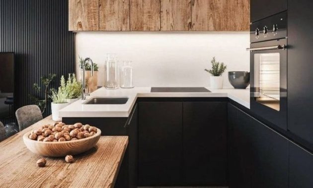 Black Kitchen Design Ideas With White Color Accent 06