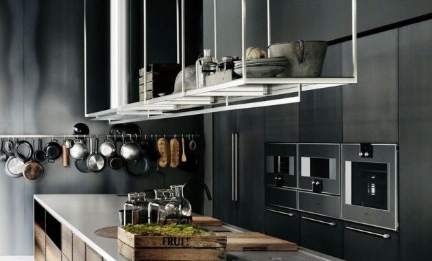 Black Kitchen Design Ideas With White Color Accent 26