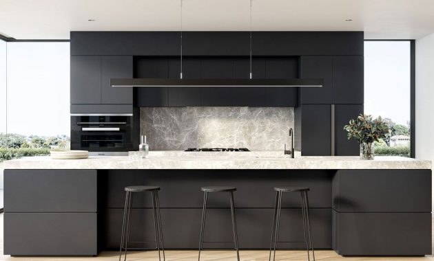 Black Kitchen Design Ideas With White Color Accent 36