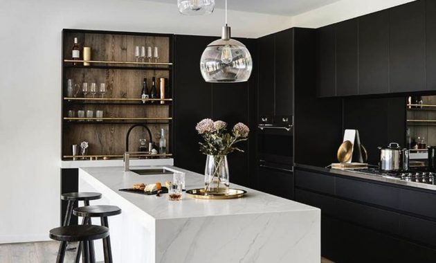Black Kitchen Design Ideas With White Color Accent 43