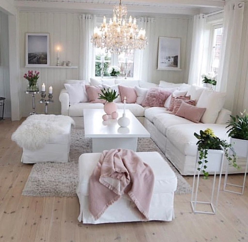 50 Lovely Pink Living Room Decor Ideas - SWEETYHOMEE