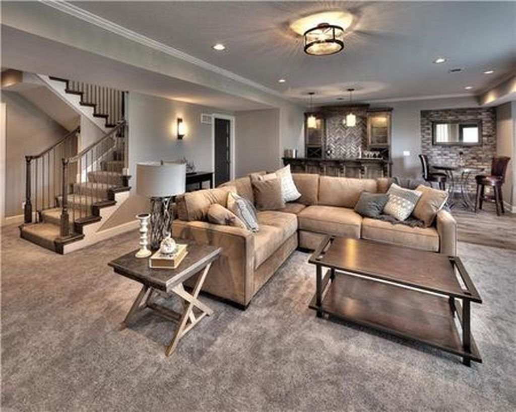 basement living room remodel