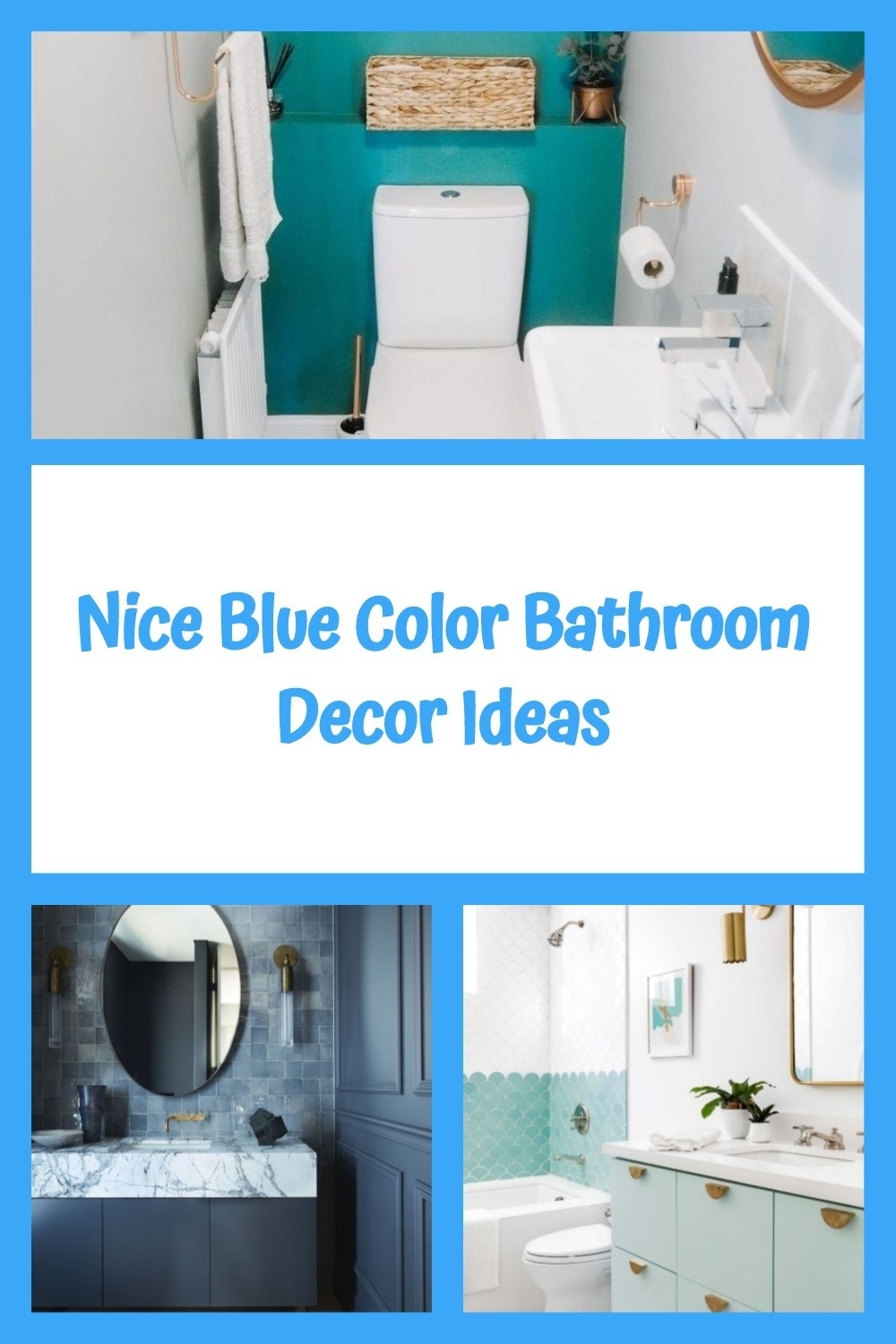 Nice Blue Color Bathroom Decor Ideas