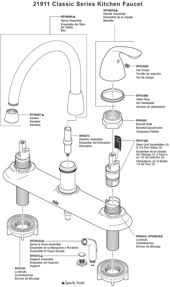Delta Kitchen Faucet Parts