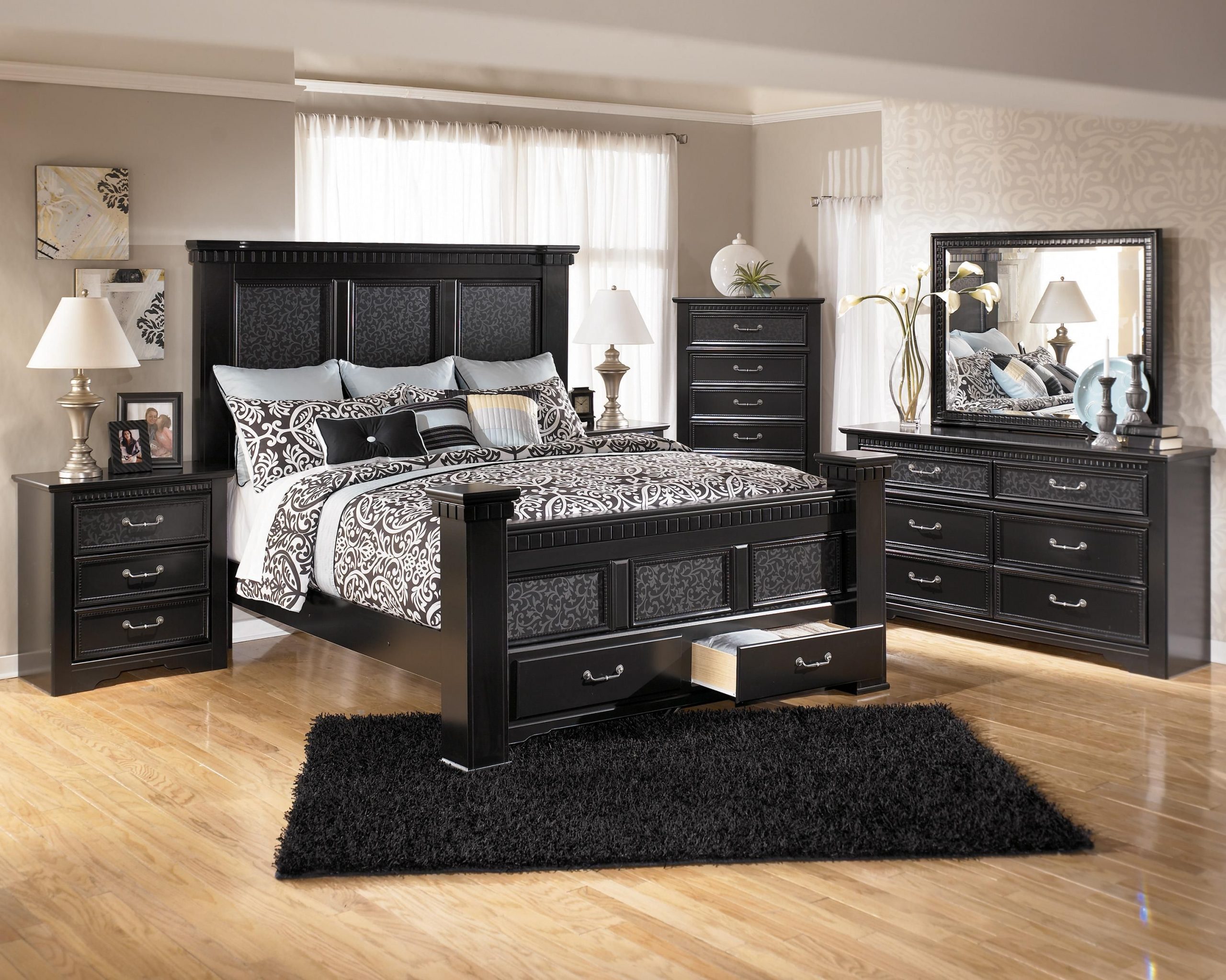 ashley bedroom furniture set black